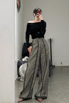 SWAYING/KNIT Crease Cocoon Wide Leg Pants SW22AW3B28 Grey PS51